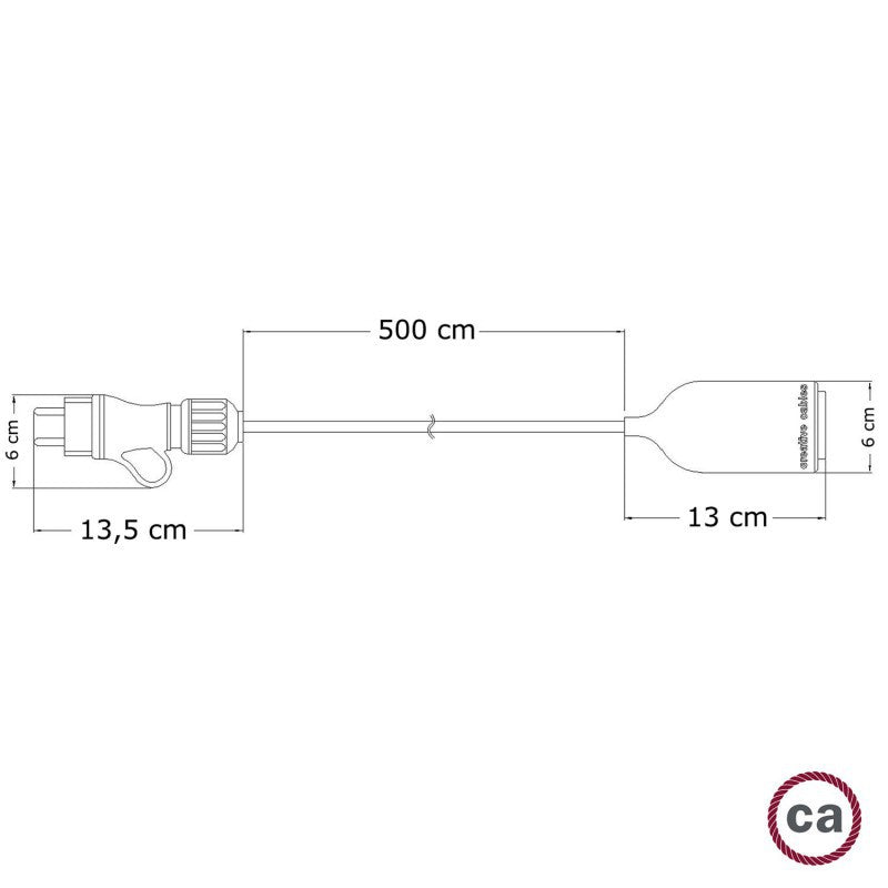 Eiva Snake Pastel lâmpada portátil para exterior cabo têxtil de 5 m suporte para lâmpada à prova d'água IP65 e plugue