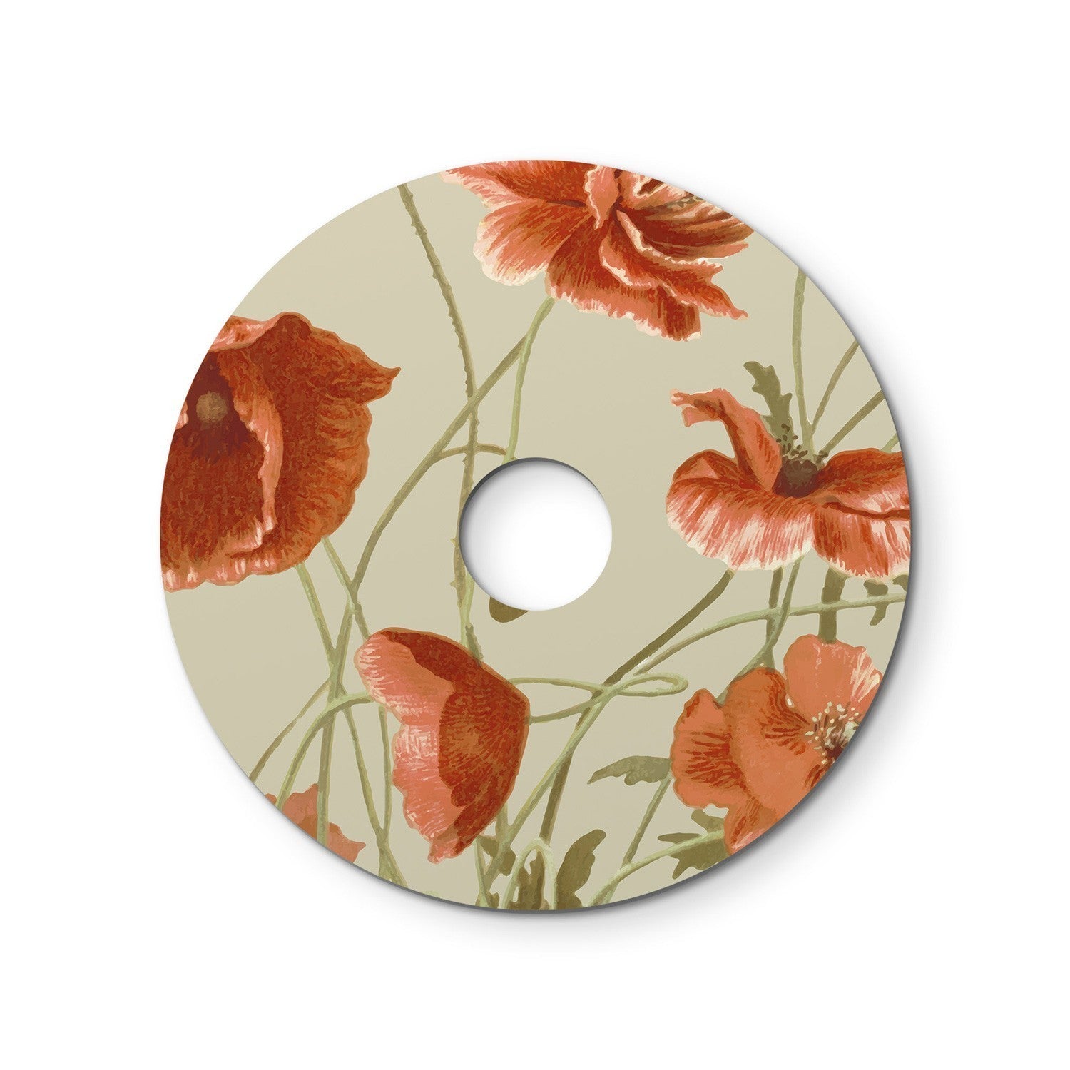 Mini abajur plano Ellepì com desenhos florais 'Blossom Haven', 24 cm de diâmetro - Fabricado na Itália