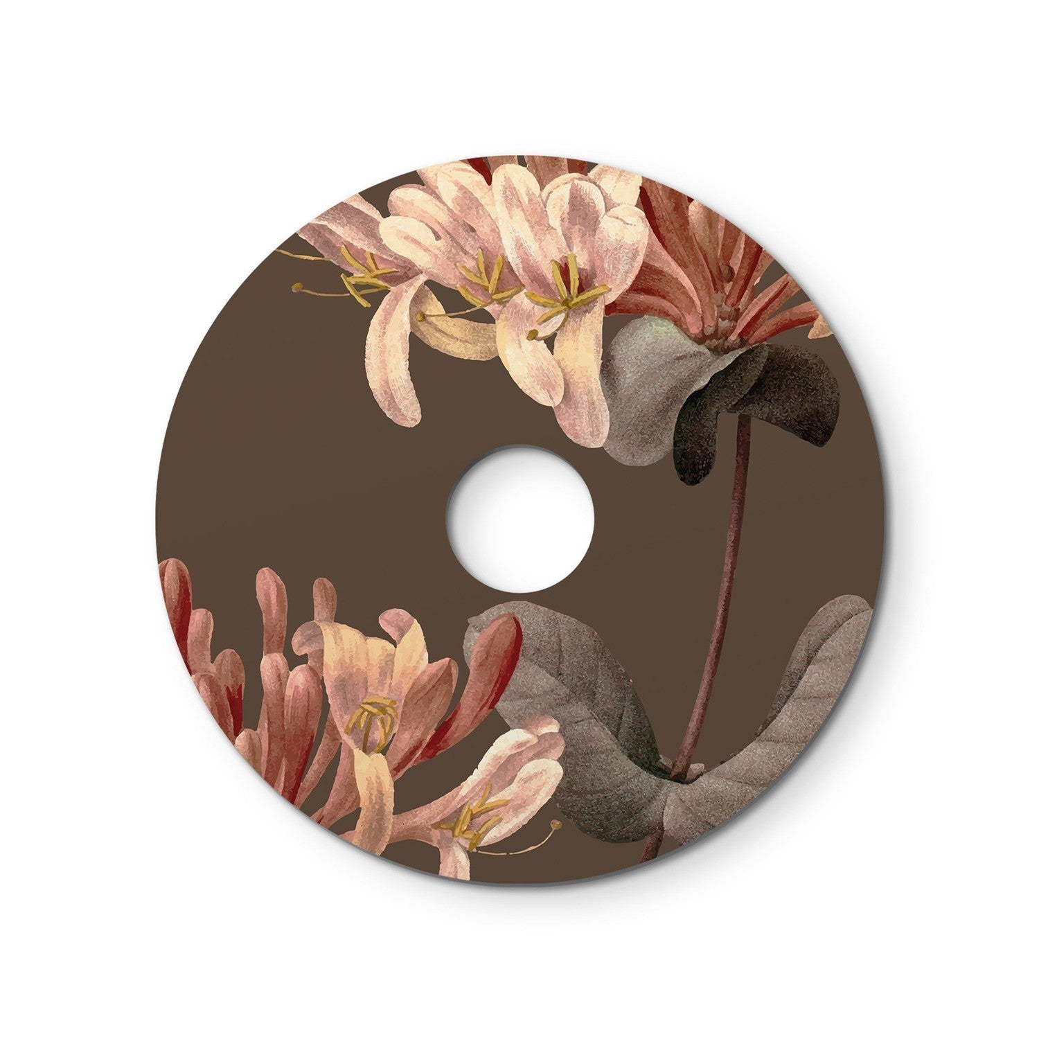 Mini abajur plano Ellepì com desenhos florais 'Blossom Haven', 24 cm de diâmetro - Fabricado na Itália
