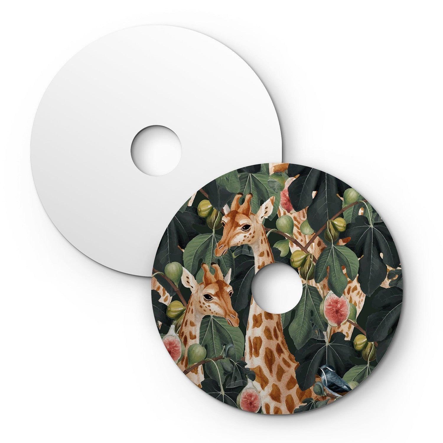 Mini abajur plano Ellepì com animais da selva 'Wildlife Whispers', 24 cm de diâmetro - Fabricado na Itália