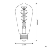 Lâmpada LED dourada B01 Coleção 5V Filamento Espiral Edison ST64 1,3W E27 Regulável 2500K