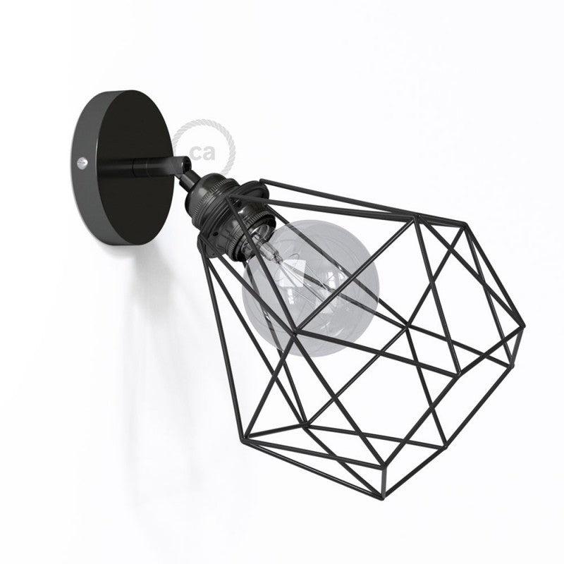Fermaluce Metallo 90° Urban the adjustable metal wall flush light with Diamond lampshade