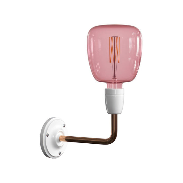 Fermaluce Classic, aplique em metal e porcelana com extensão curva