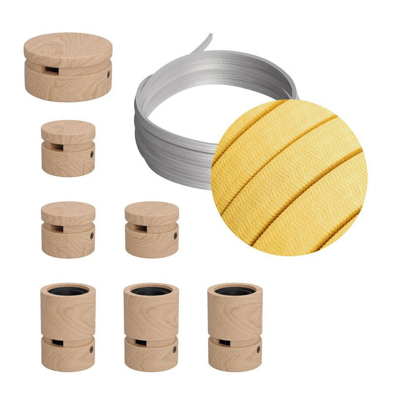 Filé System Linear Kit - with 5m string light cable and 7 indoor wooden components