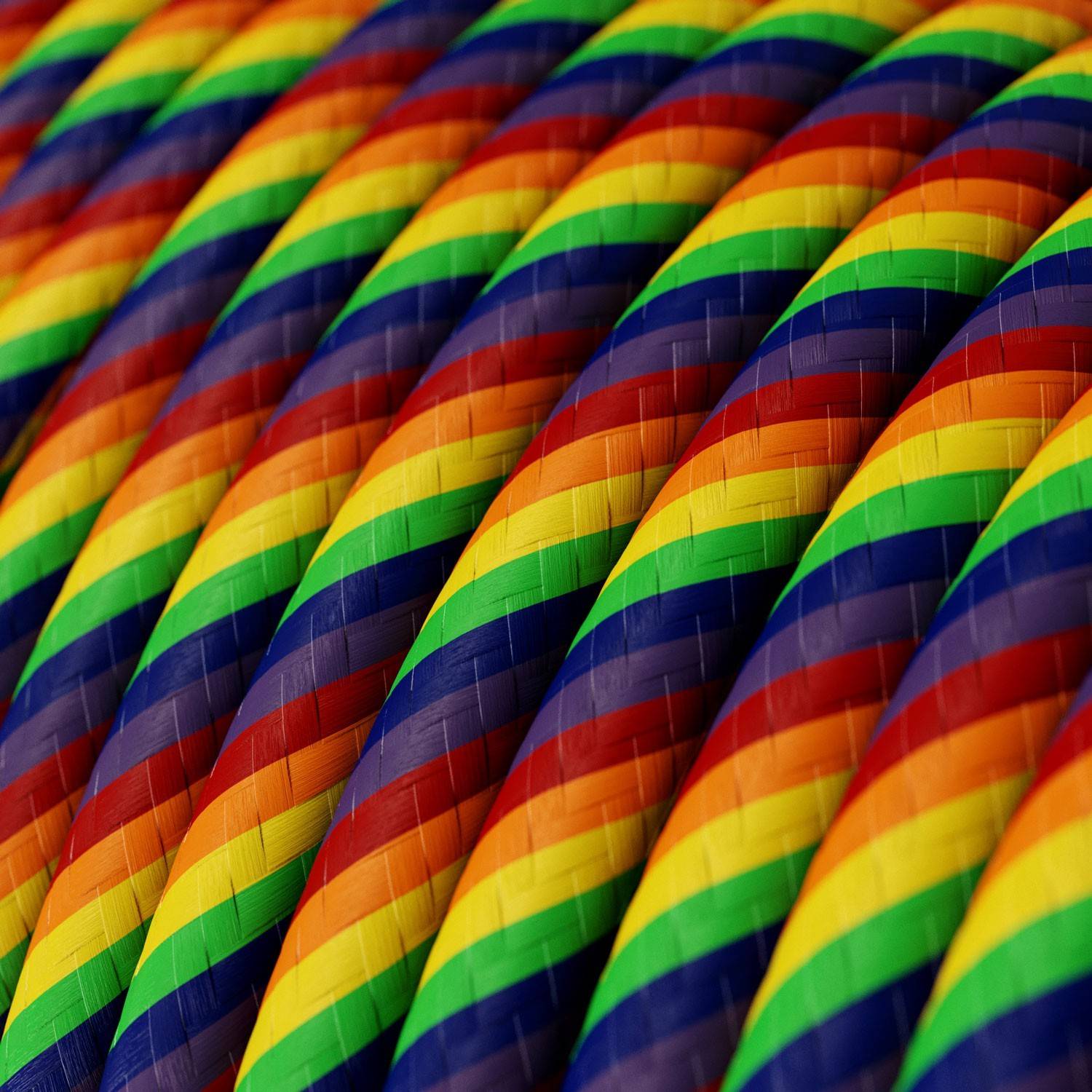 Cabo elétrico redondo Vertigo HD revestido em tecido ERM68  Rainbow