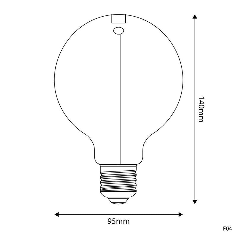 Lâmpada Magnética LED Smoky Linha Deco Globo G95 2,2W 60Lm E27 1800K - F04