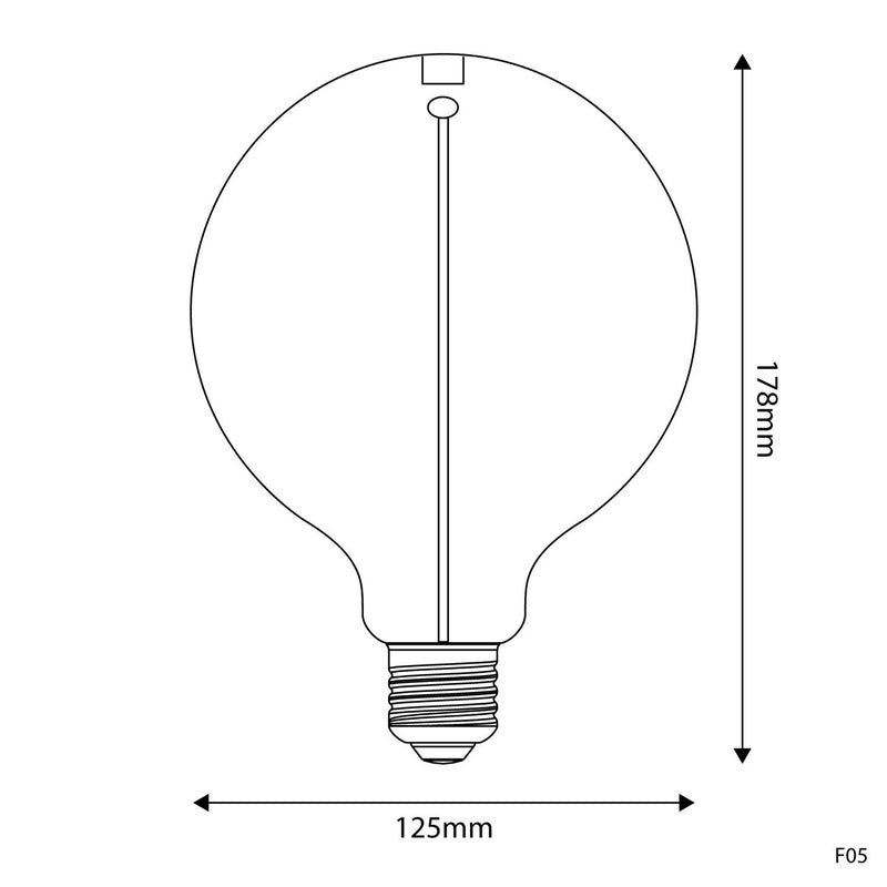 Lâmpada Magnética LED Smoky Linha Deco Globo G125 2,8W 90Lm E27 1800K - F05