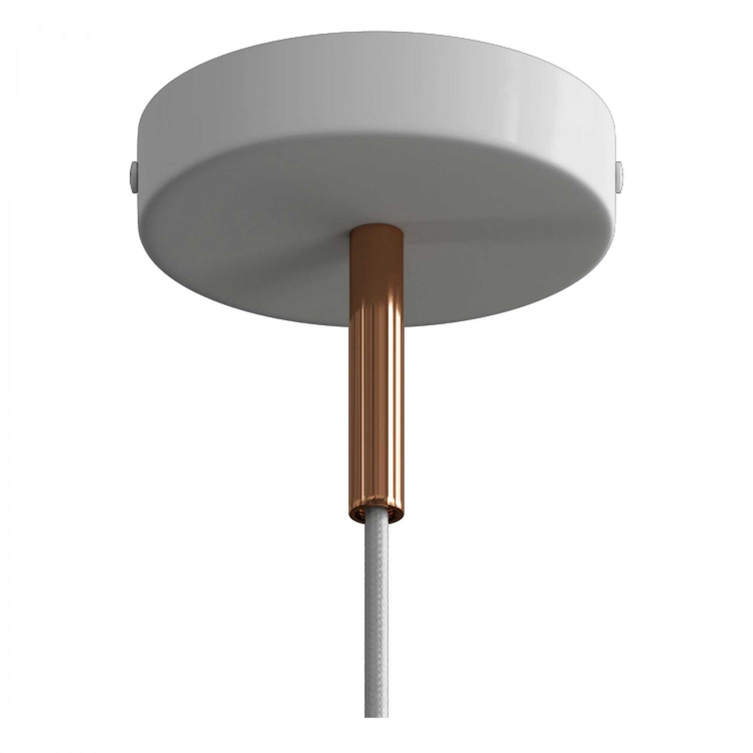 Candeeiro suspenso com cabo têxtil, detalhes em metal e braçadeira de cabo de 7cm - Fabricado em Itália