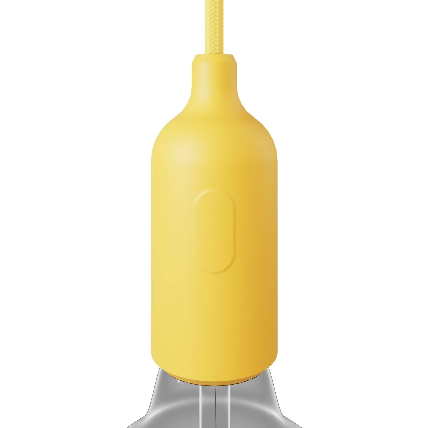 Kit de casquilho de silicone E27 com interruptor e braçadeiras de cabo ocultas