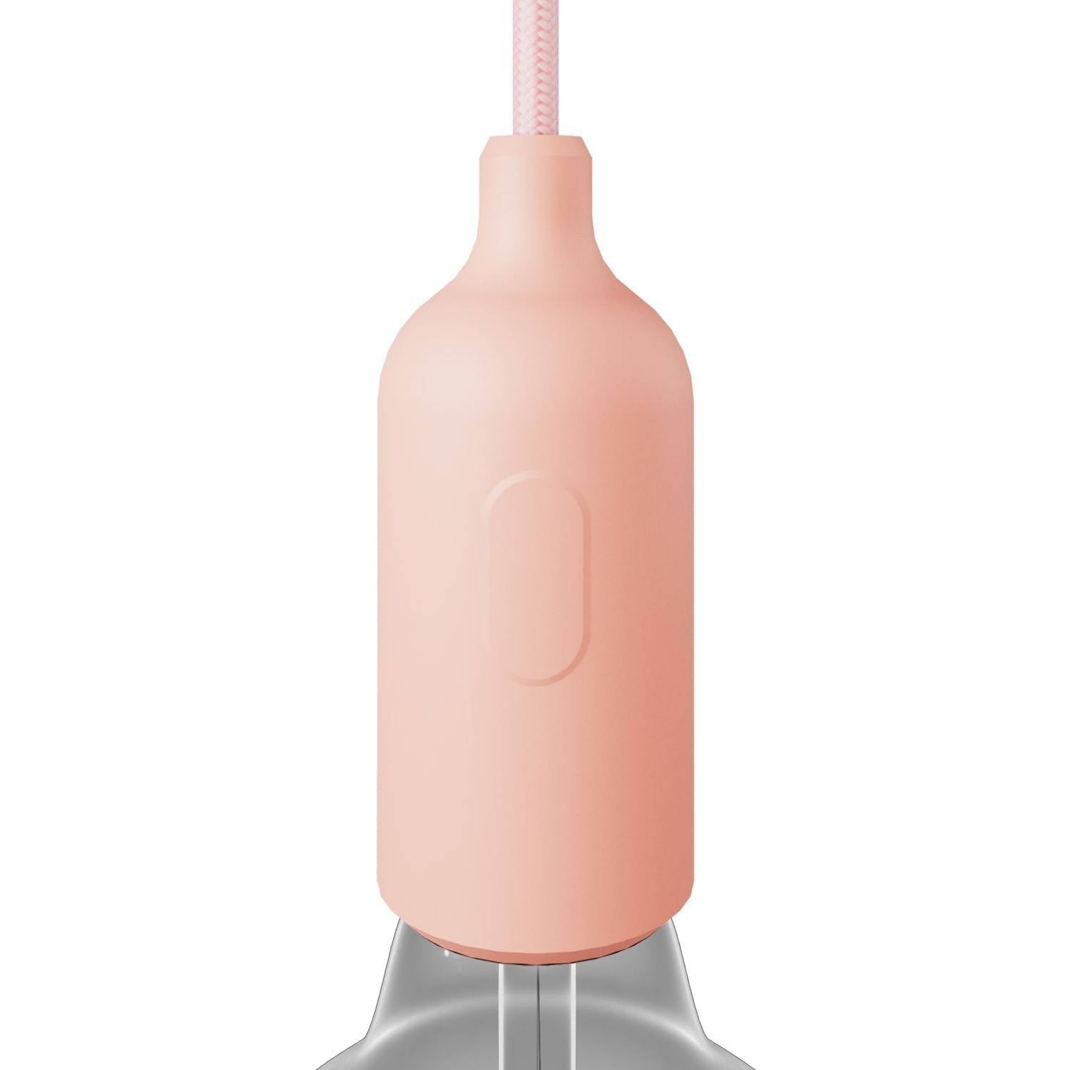 Kit de casquilho de silicone E27 com interruptor e braçadeiras de cabo ocultas