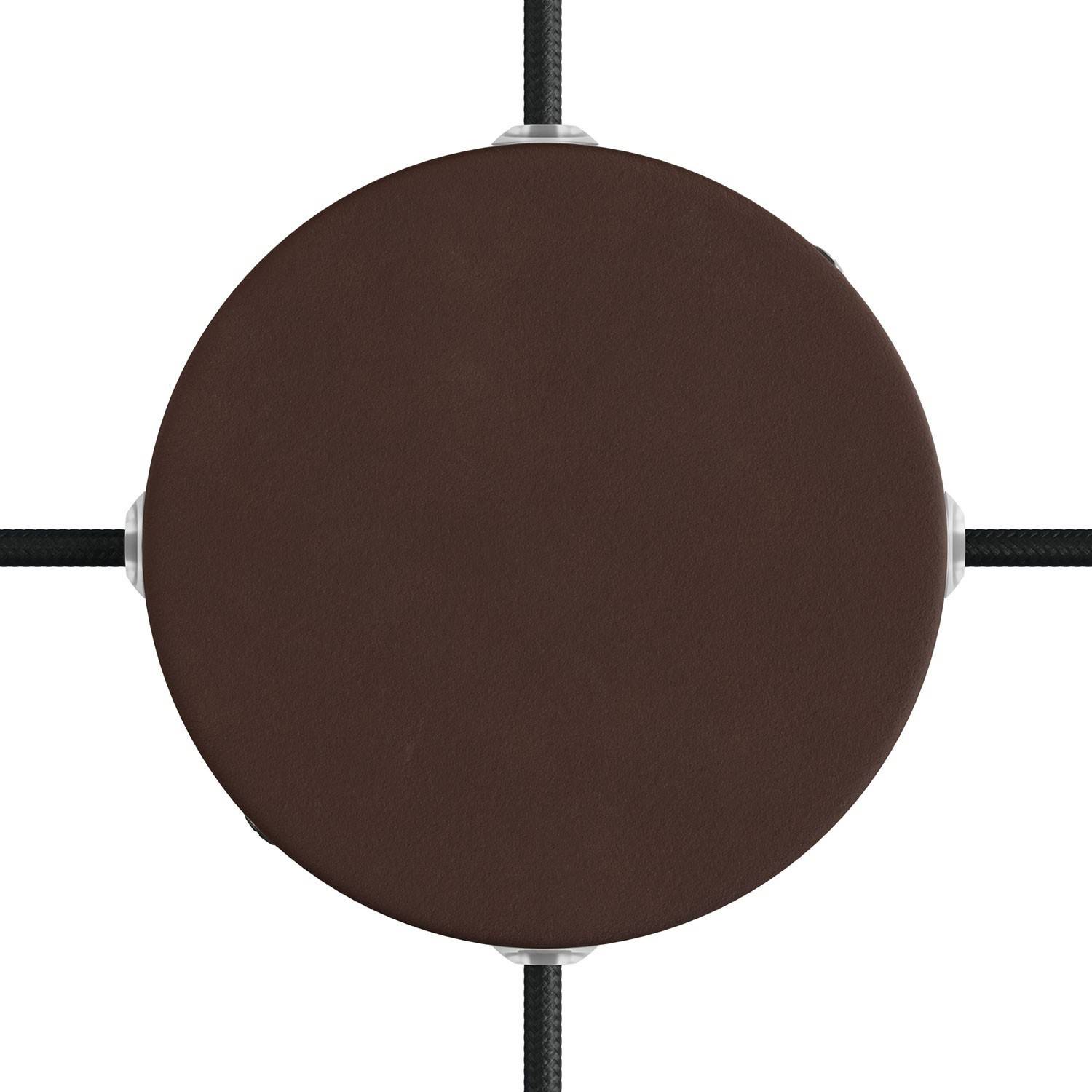 Kit de rosácea de teto cilíndrica em metal com 4 furos laterais (caixa de junção)