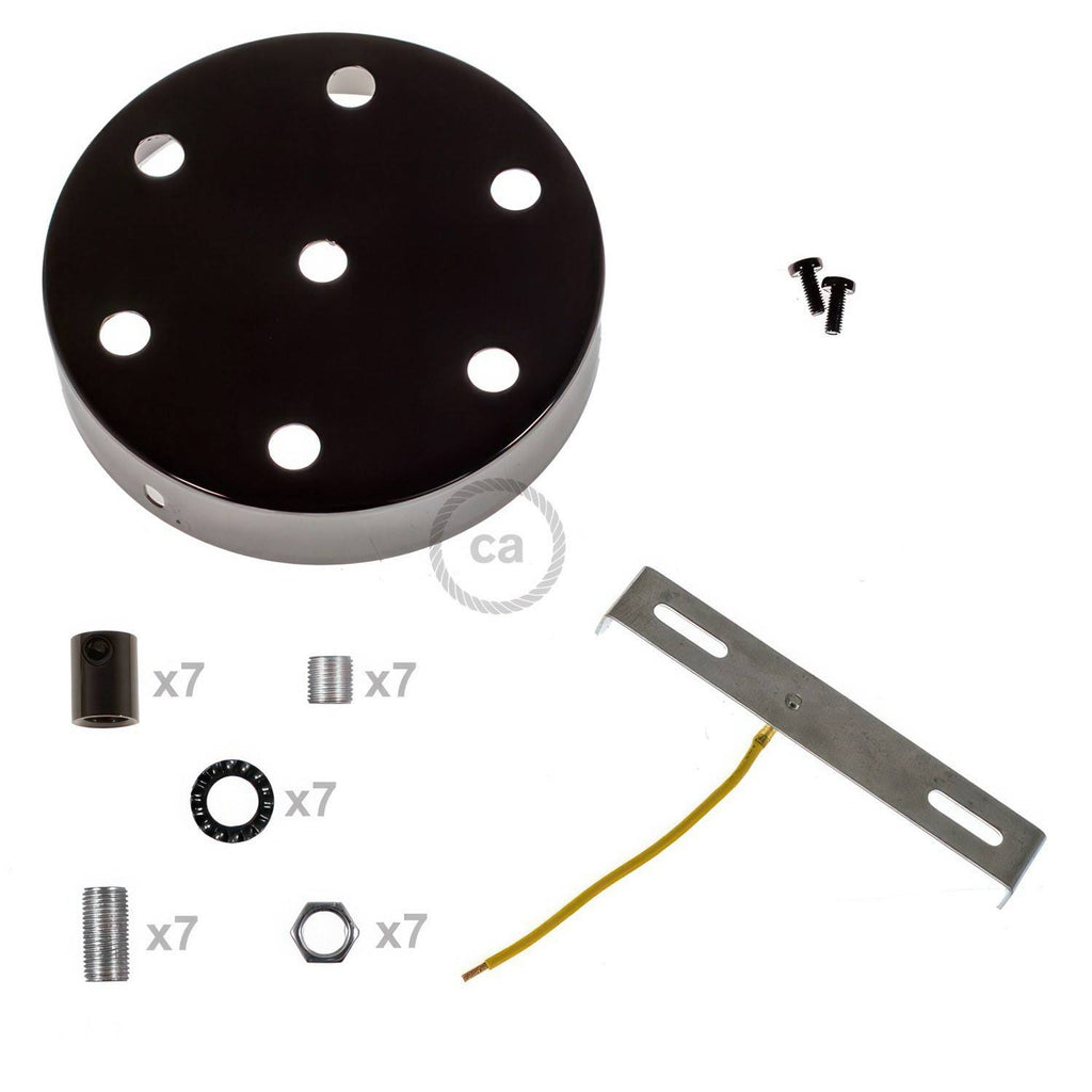 Kit de rosácea de teto cilíndrica em metal de 7 furos