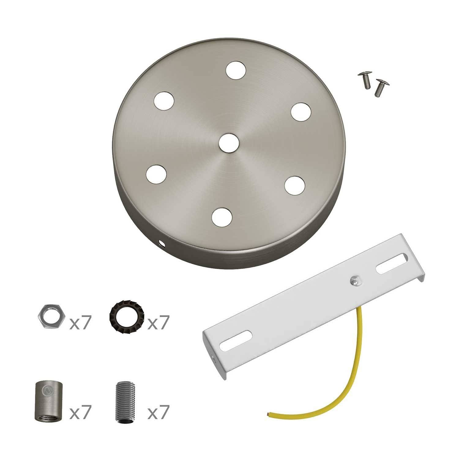 Kit de rosácea de teto cilíndrica em metal de 7 furos