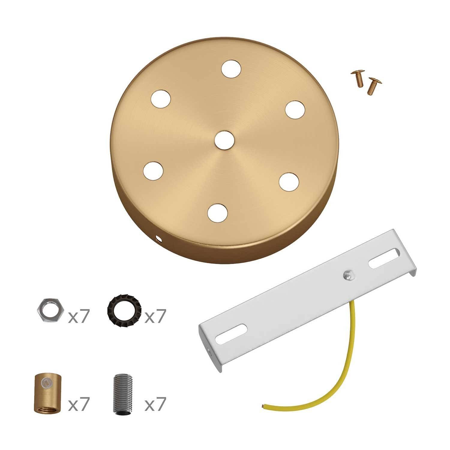 Kit de rosácea de teto cilíndrica em metal de 7 furos