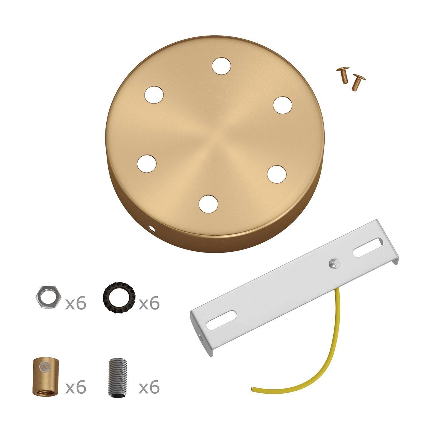 Kit de rosácea de teto de metal cilíndrico de 6 furos