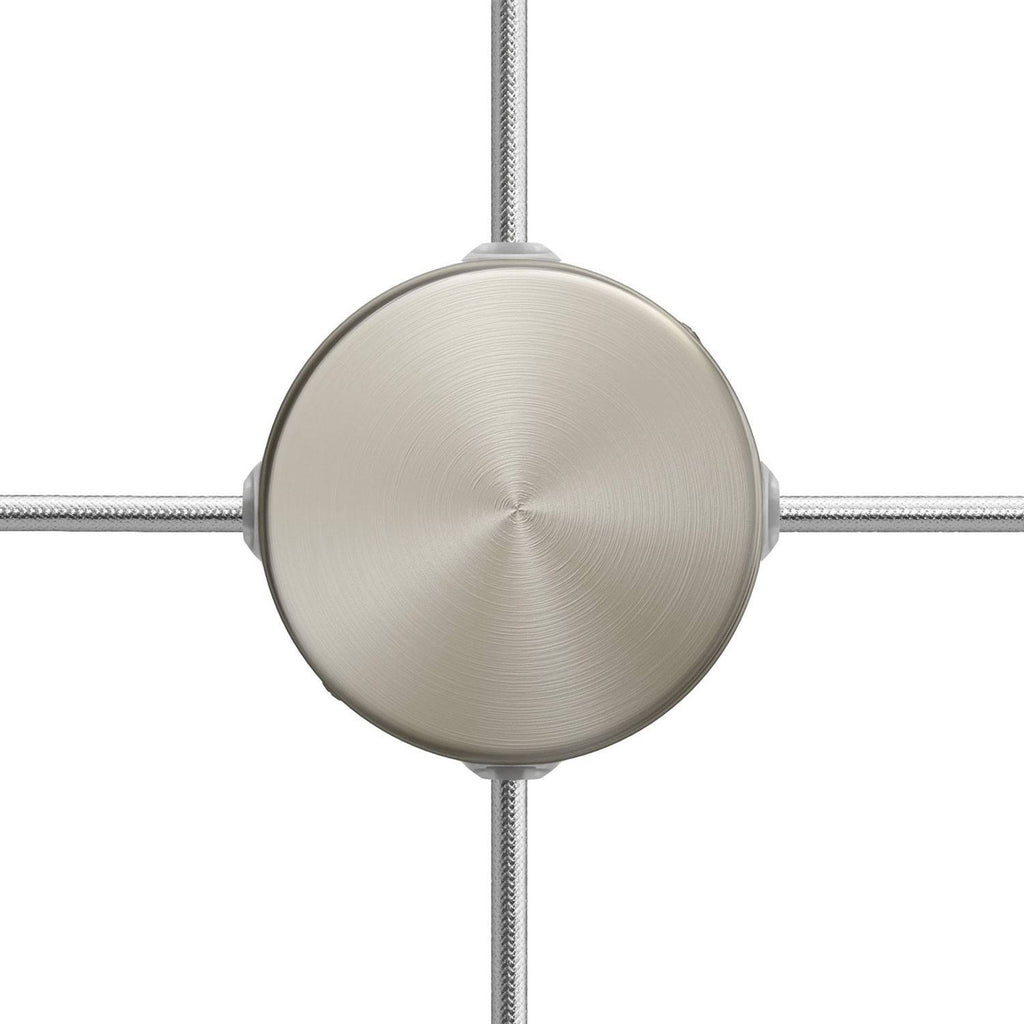 Kit de rosácea de teto Mini cilíndrica em metal com 4 furos laterais (caixa de derivação)