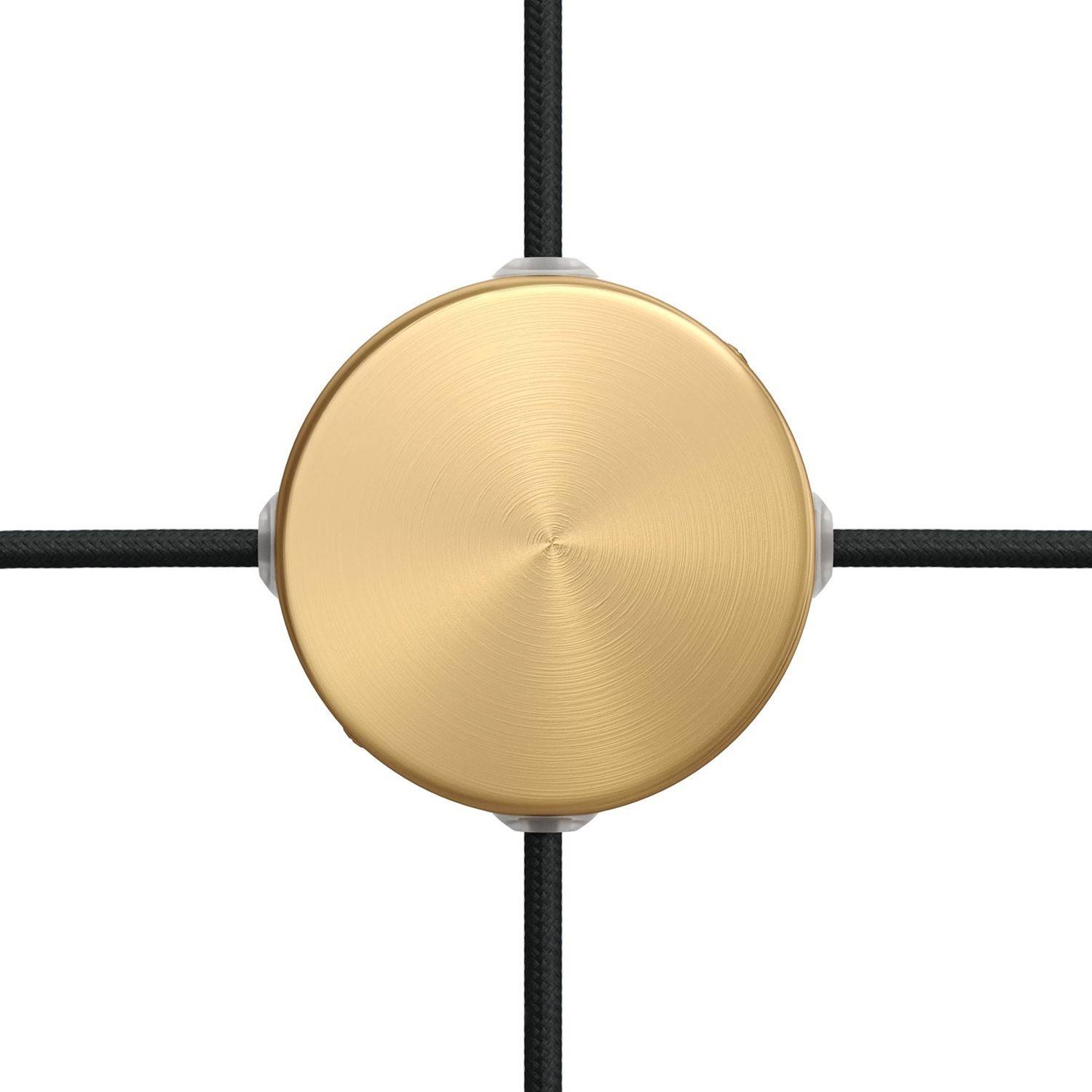 Kit de rosácea de teto Mini cilíndrica em metal com 4 furos laterais (caixa de derivação)