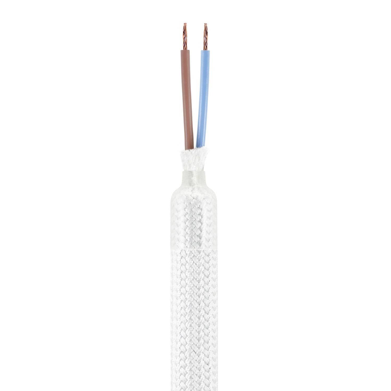 Kit de tubos flexíveis Creative Flex revestidos em tecido branco RM01 com terminais de metal