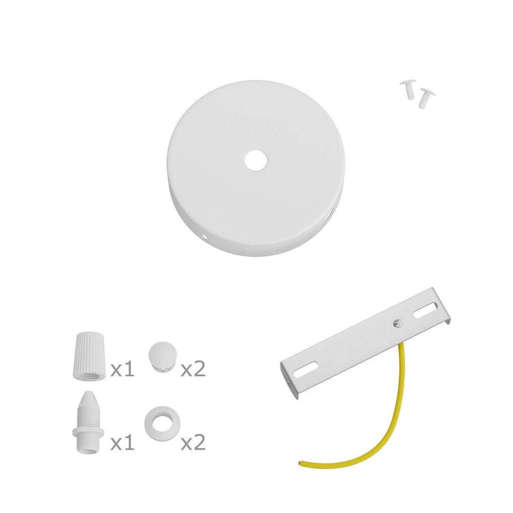Kit Mini rosácea cilíndrica metálica com 1 furo central e 2 furos laterais