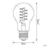 Lâmpada LED Dourada C03 Linha Carbono Filamento Curvo Espiral A60 4W E27 Regulável 1800K