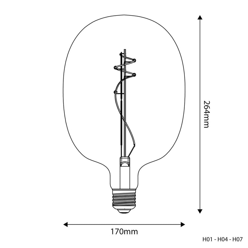 Lâmpada LED Dourada H04 Ellipse 170 8,5W E27 Regulável 2200K