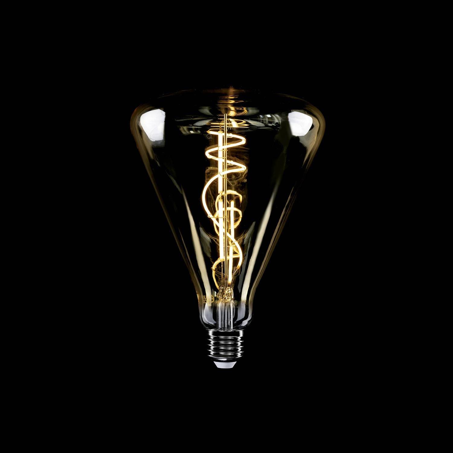 Lâmpada LED Dourada H06 Cone 140 8,5W E27 Regulável 2200K