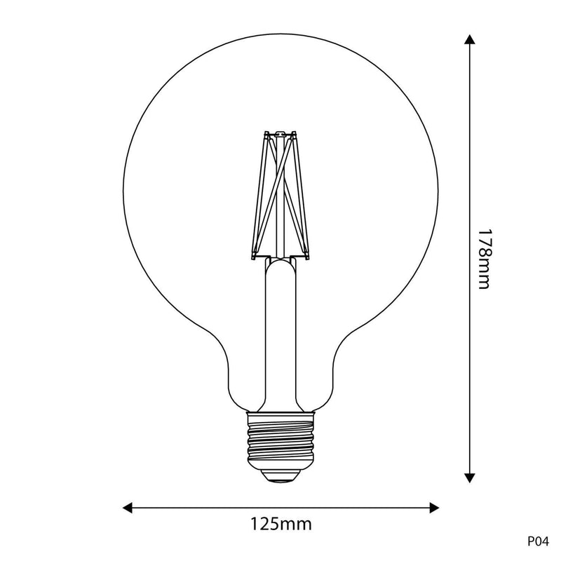 Lâmpada LED E27 CRI 95 G125 7W 2700K Regulável - P04