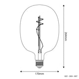 Lâmpada LED Smoky H07 Ellipse 170 10W E27 Regulável 1800K