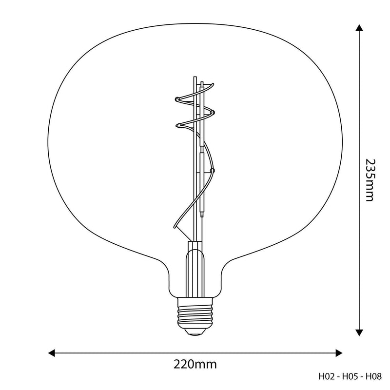 Lâmpada LED Transparente H02 Ellipse 220 10W E27 Regulável 2700K