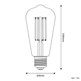 Lâmpada LED Edison Transparente ST64 7W 806Lm E27 2700K Regulável - T02