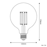 LED Light Bulb Transparent Globe G125 7W 806Lm E27 3500K Dimmable - N04