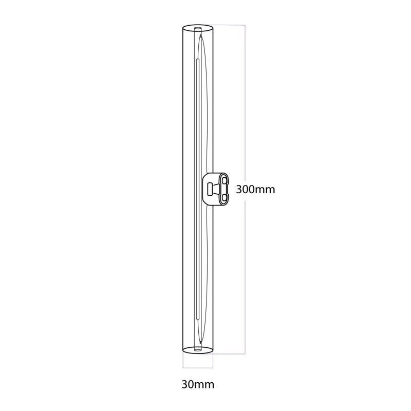 LED Linear Clear S14d Light Bulb - length 300 mm 6 W 520Lm 2700K Dimmable - S01