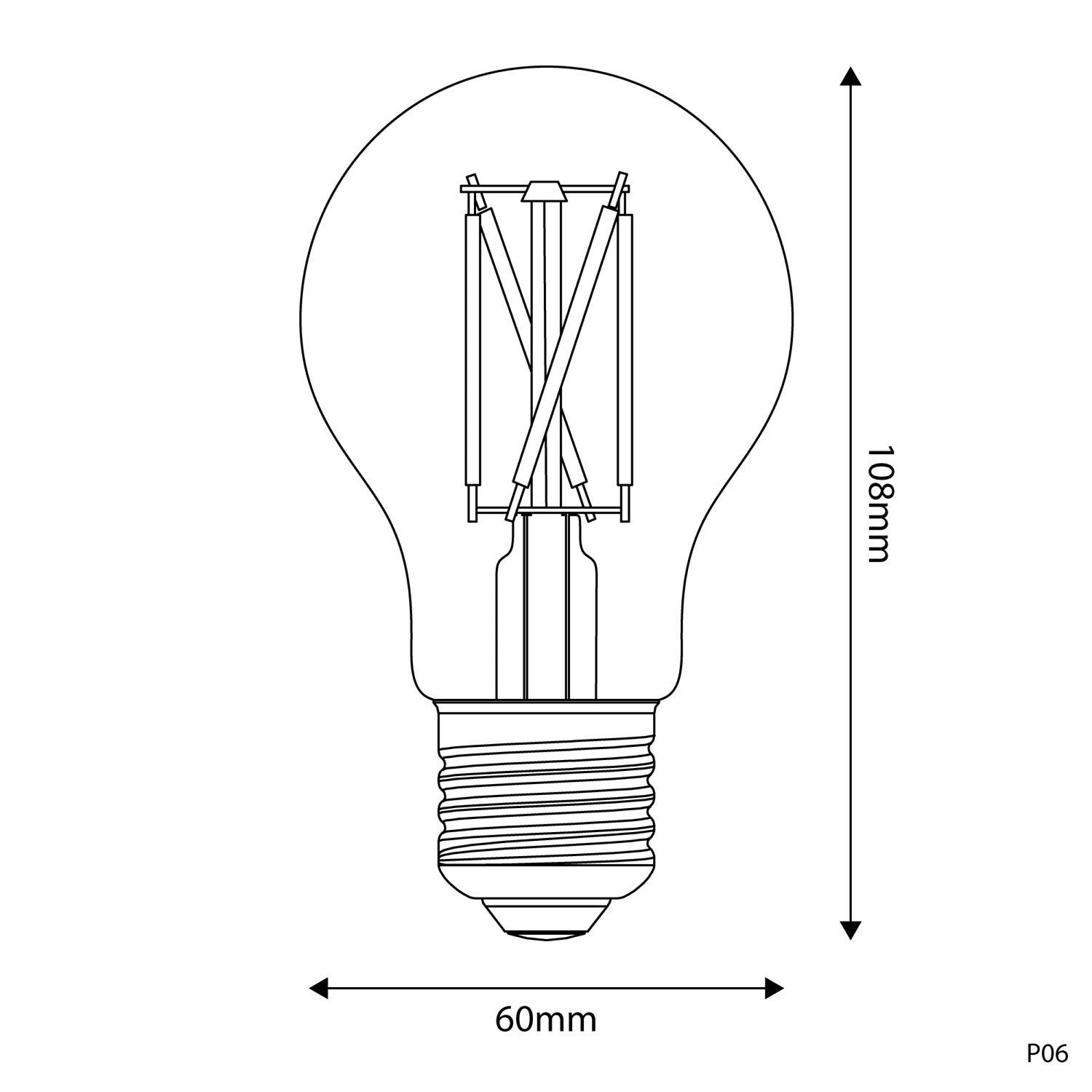 Lâmpada LED E27 CRI 95 A60 7W 2700K Regulável - P06