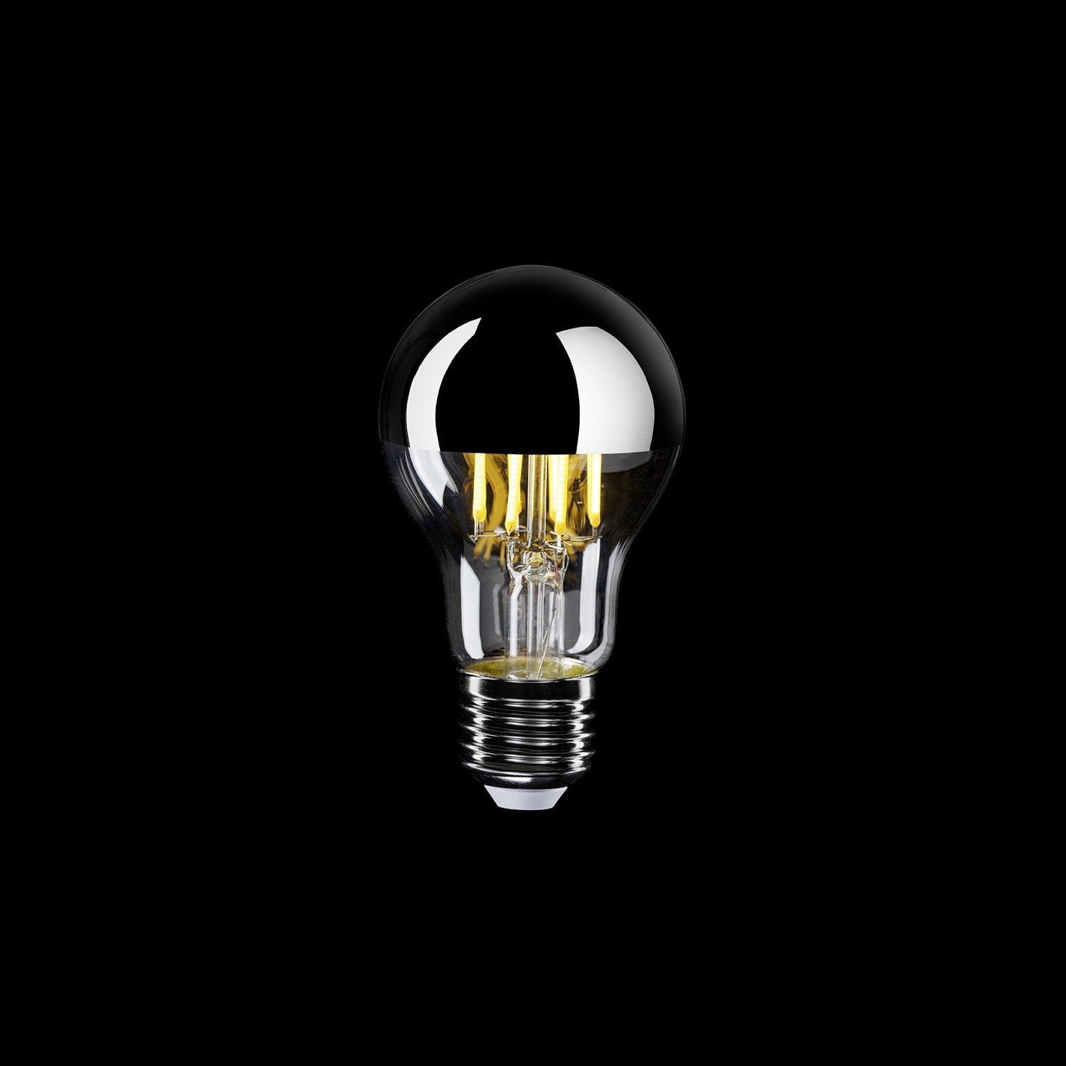 Lâmpada LED Meia Esfera Prateada Gota A60 7W 650Lm E27 2700K Regulável - A02