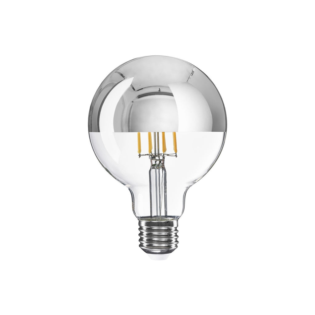 Lâmpada LED Meia Esfera Prateada Globo G95 7W 650Lm E27 2700K Dimmable - A04