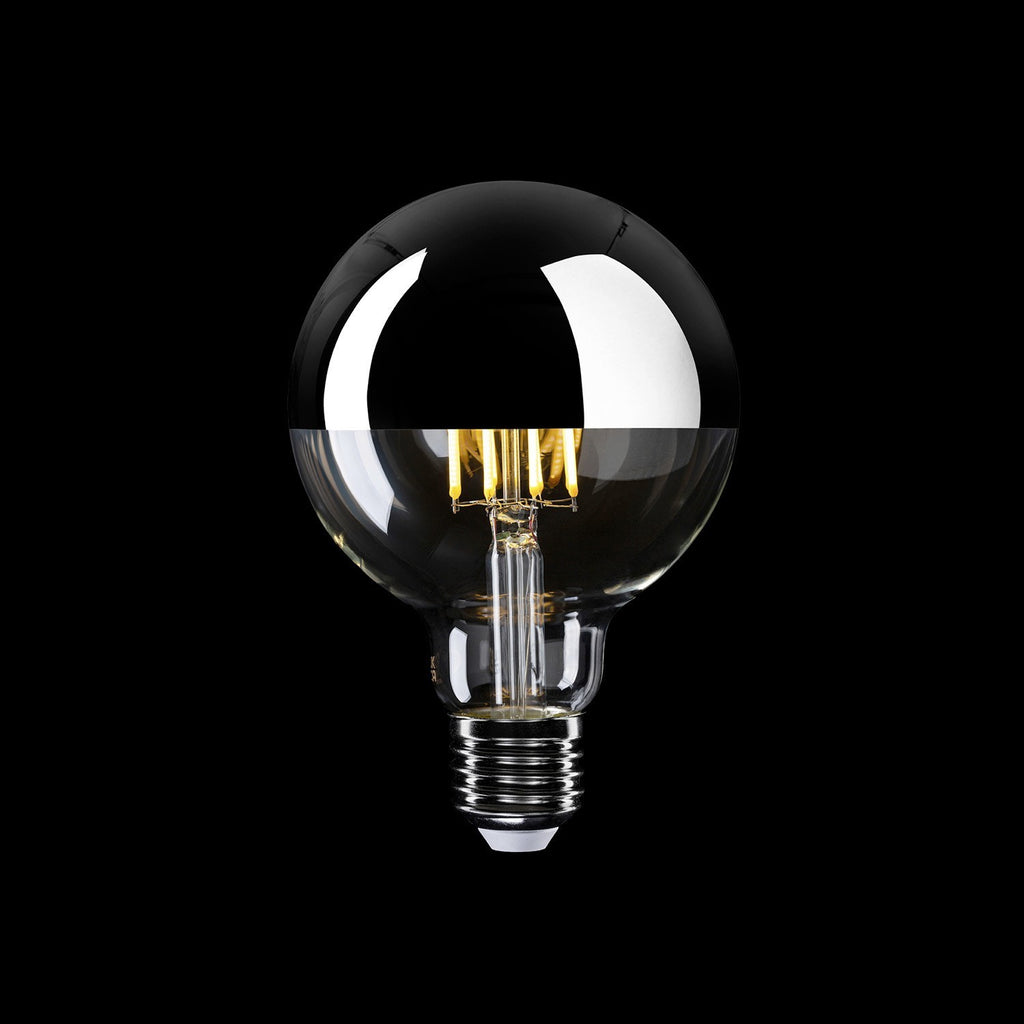 Lâmpada LED Meia Esfera Prateada Globo G95 7W 650Lm E27 2700K Dimmable - A04