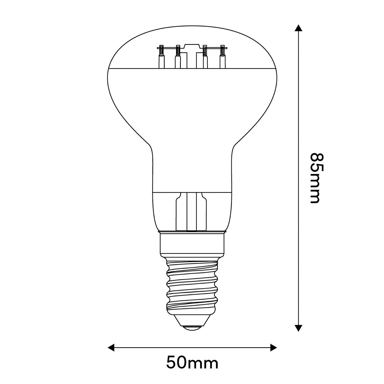 Lâmpada LED Silver Mirror R50 4W 470Lm E14 2700K Dimmerabile - A06