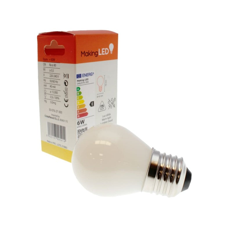 Milky LED Light Bulb G45 E27 6W 580Lm 3000K