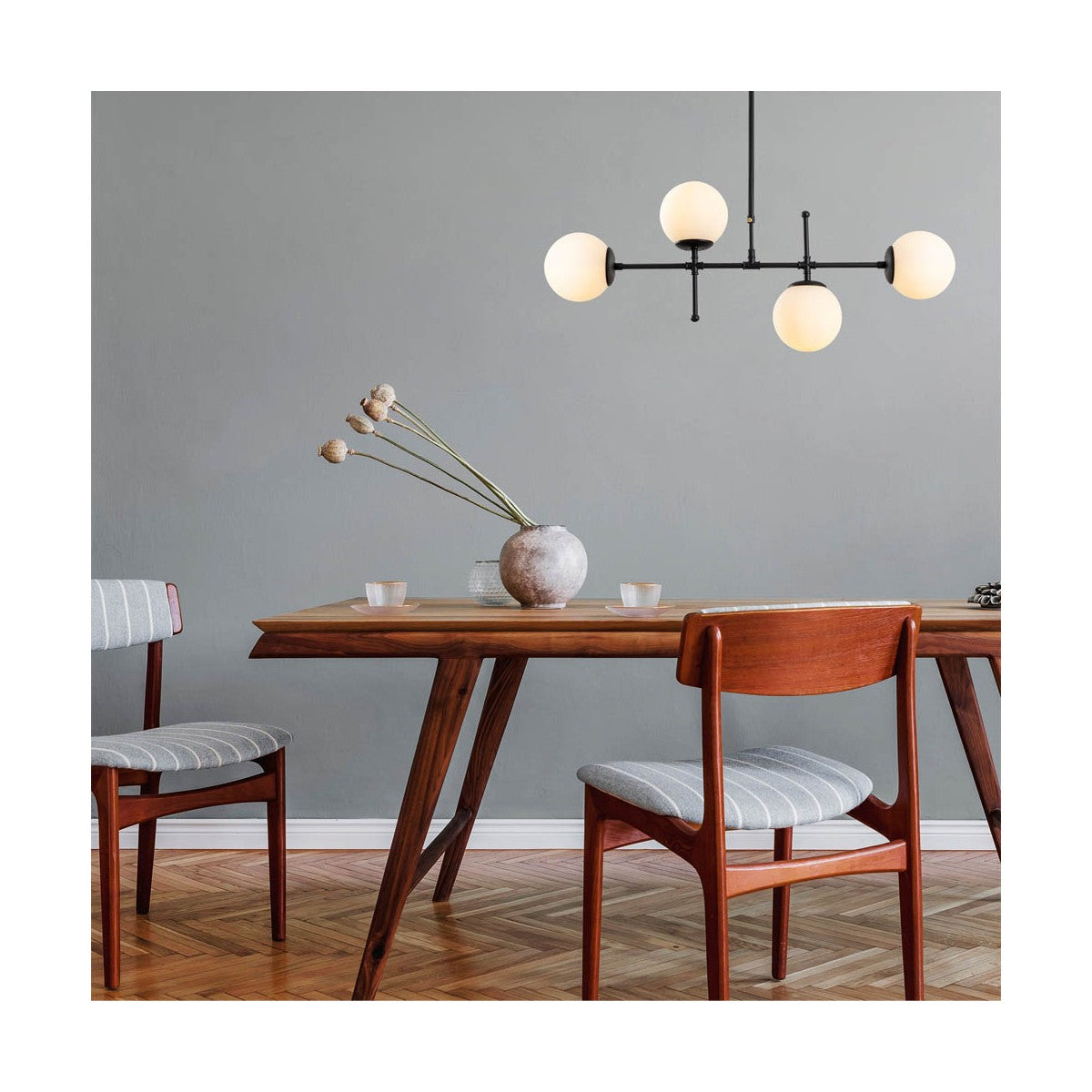 Model 30 Deco 4-light Black Pendant