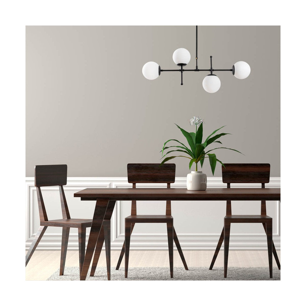 Model 30 Deco 4-light Black Pendant