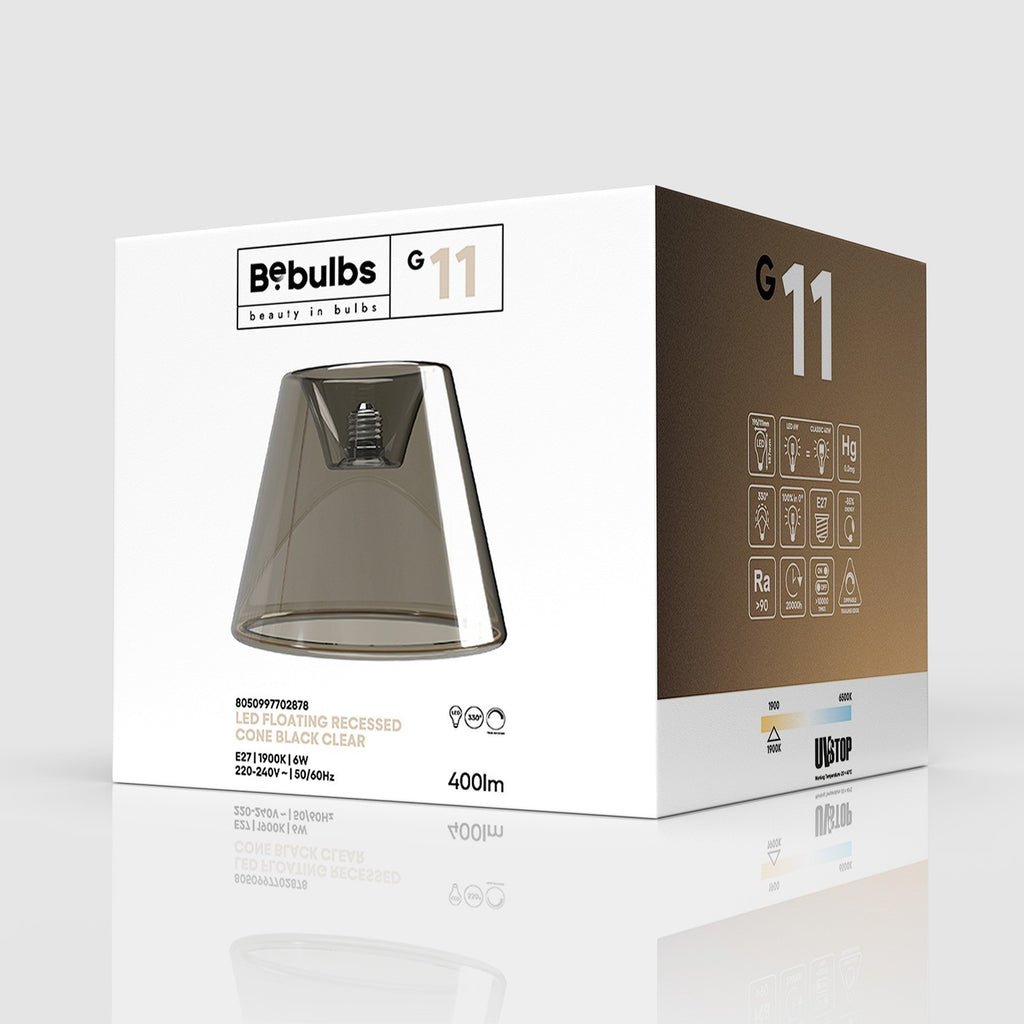 Lâmpada LED Smoky Linha Fantasma Cone Embutido 6W 400Lm E27 1900K Regulável - G11