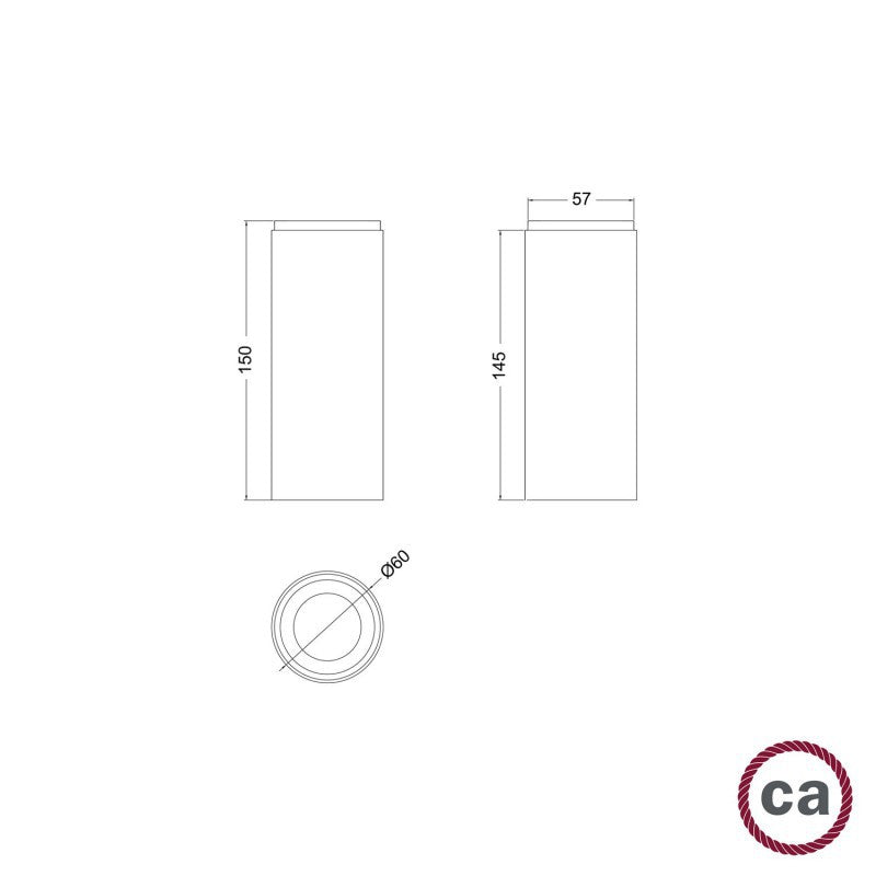 Tub-E14 tubo de madeira para holofote com suporte para lâmpada de anel duplo E14
