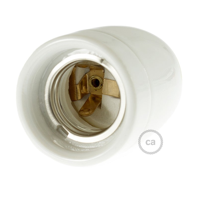 Kit de casquilho E27 em porcelana