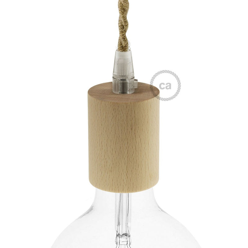 Kit Casquilho para cabo elétrico em Madeira Natural.-componentes-Light & Store-Light & Store