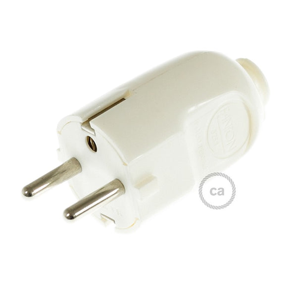 White Schuko Plug – Made in Italy