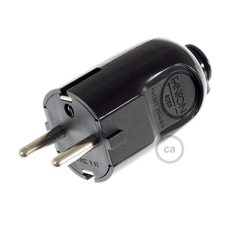 Black Schuko Plug – Made in Italy