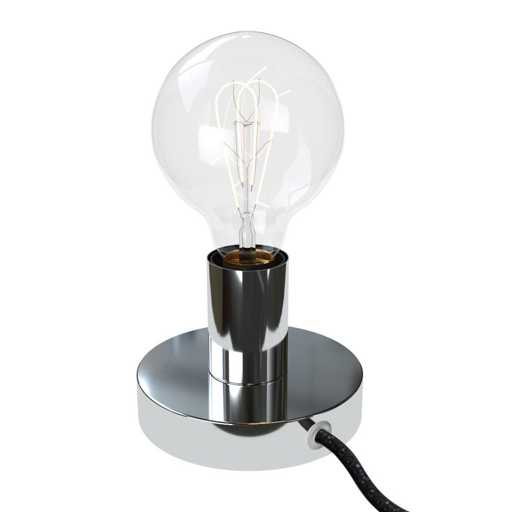 Posaluce Metal, our metal table lamp complete with fabric cable, switch and 2-pin plug