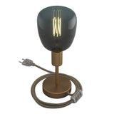 Alzaluce - metal table lamp with fabric cable, switch and 2 poles plug