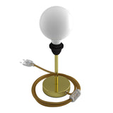 Alzaluce - metal table lamp for lampshades with fabric cable, switch and 2 poles plug