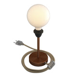 Alzaluce - metal table lamp for lampshades with fabric cable, switch and 2 poles plug